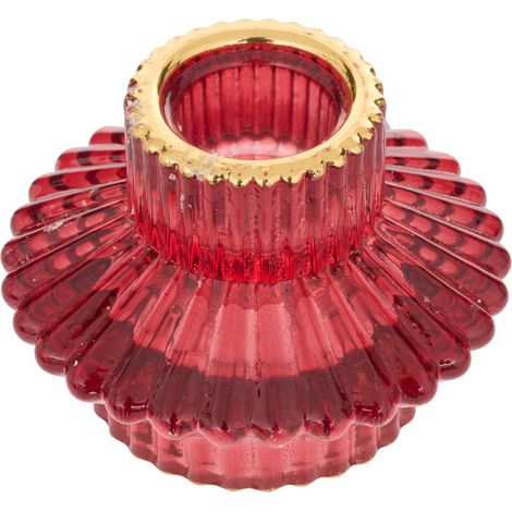 Photophore de Noël en verre réversible rouge et vert - Atmosphera créateur d'intérieur (1/5)