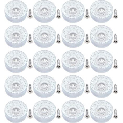 20 patins de protection de sol ronds en silicone de 30 mm, antidérapants et silencieux, avec vis, adaptés aux pieds de canapé, coussins de chaise (1/5)