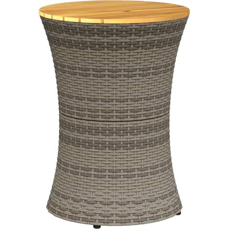 Maison Exclusive - Garten-Beistelltisch Trommelform Grau Poly Rat