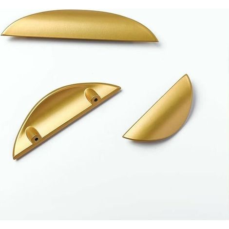 Lot de 2 Poignée de Tiroir de Cuisine Poignée de Porte Poignée en Alliage de Zinc Matériel Doré Moderne pour Armoire Salle de Bain Commode (Centres de Trous 1,25 '' 32 mm) (1/4)