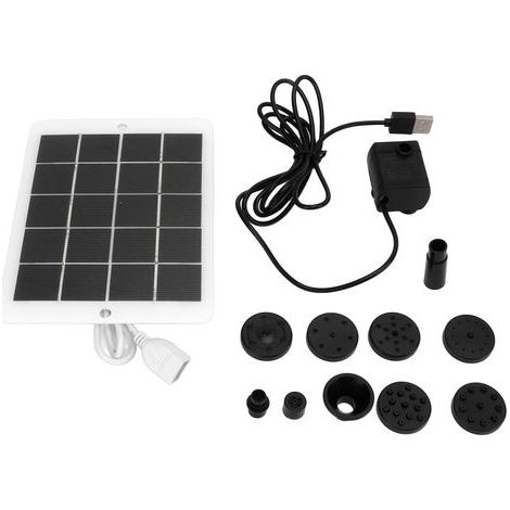 Pompe à eau solaire 3W 5V pour fontaine, 120L/h, idéale pour les jardins et les bassins extérieurs. (1/5)