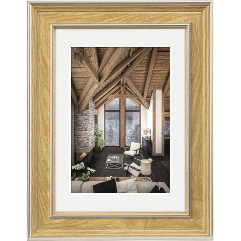 Cadre photo en plastique "Rustic", chêne, 15 x 20 cm