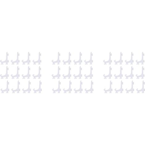 36 pièces 3 pouces plastique Easels ou assiette Holders Display Dinner assiette transparent (1/5)