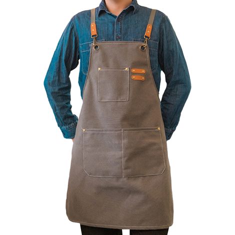 Apron with large pocket and straps, ideal for cooking, baking and restaurant work.