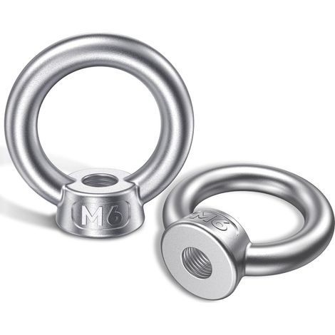 Écrou à anneau M6 6 écrous œillets en 304 œil de levage pour fixation et protection sécurité largement Acier Inoxydable (1/5)
