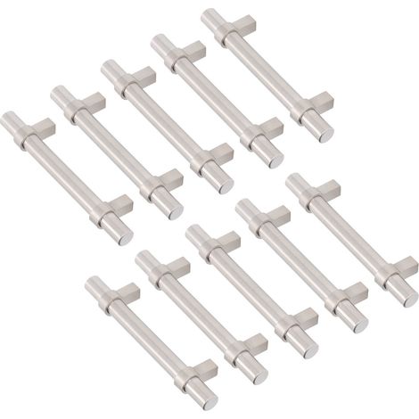 Poignée de tiroir en acier inoxydable creuse, carrée, diamètre 14 mm, entraxe 192 mm, lot de 10 paires pour placard de cuisine (1/5)