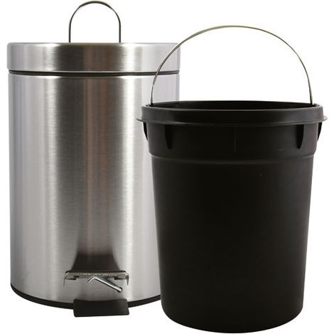 Graue Mülltonne 3l mit Satin-Finish und herausnehmbarem Eimer – Msv