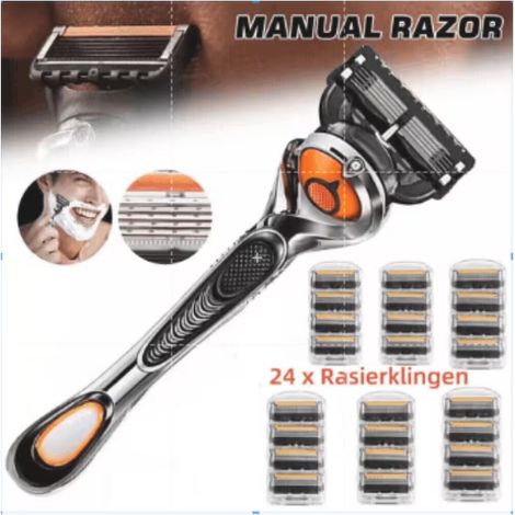Rasierer + 24 Rasierklingen Klinge Nassrasierer Nagel neu OVP (1/5)