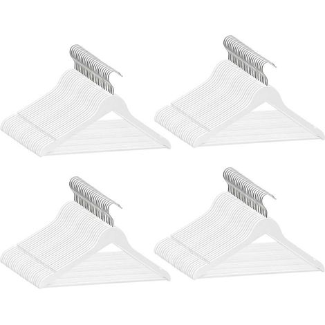 Juego perchas ropa 100 uds antideslizantes madera dura blanco vidaXL