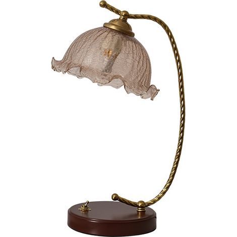 Vintage Rural Lampe De Table Abat-Jour en Verre Atmosphère Lampes De Table en Fer Plaqué Corps Lampe De Table pour Salon Chambre Commode De Chevet E27 (1/5)