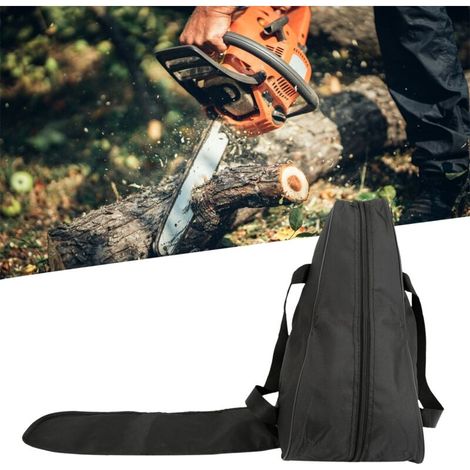 Sac de transport et protection pour tronçonneuse (modèles 45/52/58, 20"-22") - Housse étanche Oxford robuste noire - 90x27cm - Complet avec accessoire (1/4)