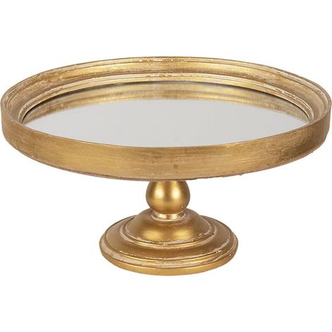 Coupe Décorative et Plat de Service Rond en Plastique Doré pour Table 27x13 cm - PANGIVO (1/4)