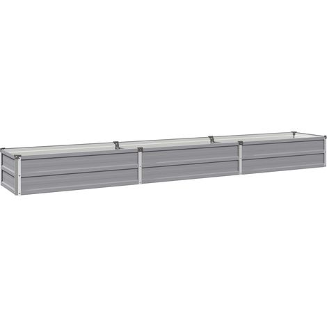 vidaXL Cama de Jardín Elevada Gris 240 x 40 x 24 cm (1/2)