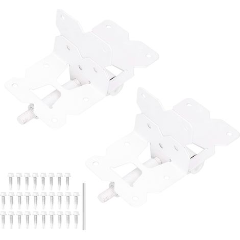 Charnière de portail de clôture de jardin blanche en acier au carbone, accessoire de quincaillerie pour portail. (1/5)