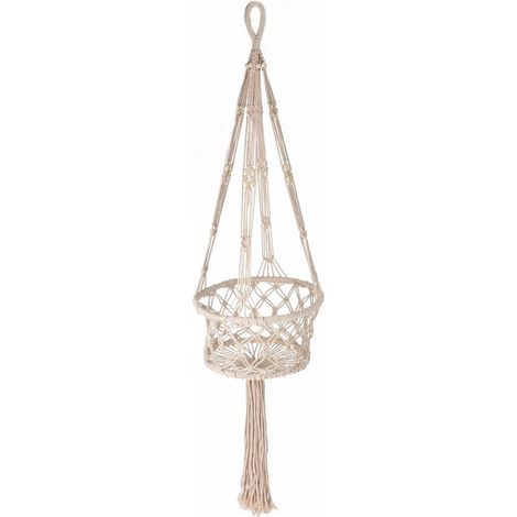Porta vaso decorativo per interno ed esterno in macramè appendibile h 45 cm (1/5)