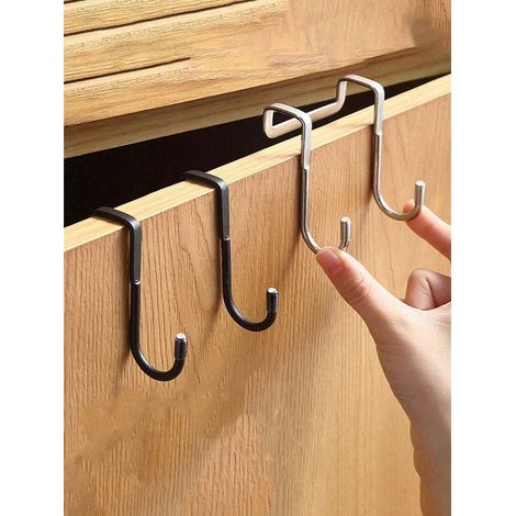 Ein S-Haken aus Edelstahl, der ohne Bohren angebracht werden kann und sich für die Wandmontage von Handtuchhaltern in Schränken, Badezimmern, Küchen usw. eignet.