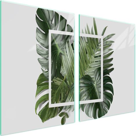 Plaque de protection en verre pour poêle 2x45x52 Feuille (1/5)