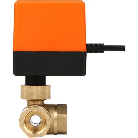 Robinet à bille motorisé 3 voies en laiton DN15 G1/2 12V CC pour climatisation (1/5)