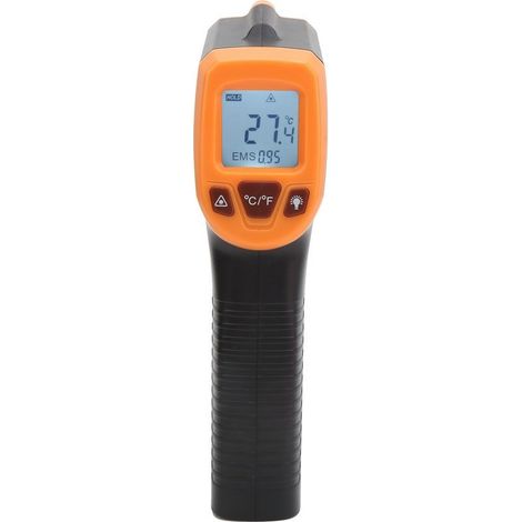 Pistolet thermomètre infrarouge de mesure de température, écran LCD, thermomètre industriel GM320S, couleur orange (1/5)
