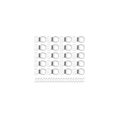 Lot de 50 crochets pour cadres photo, avec anneaux en D, crochets pour cadres photo à double trou, avec vis, crochets pour cadres photo muraux, plaqués, 3,5 x 2,2 cm, argent. (1/5)