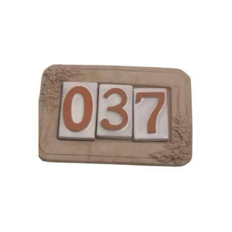 Targa portanumero civico cornice 3 posti in terracotta - fraschetti