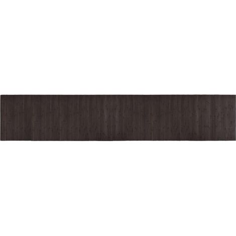 Tapis rectangulaire marron foncé 60x300 cm bambou (1/5)
