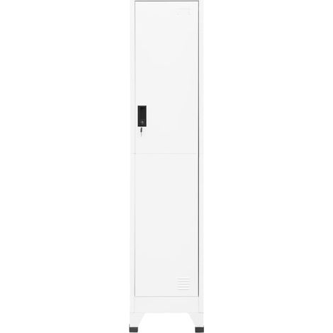 vidaXL Armadietto con Serratura Bianco 38x45x180 cm in Acciaio
