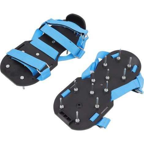 Rasenlüfter-Sandalen, Gartenschuhe mit Spikes für die Bodenbelüftung, Terrasse, Rasen, Gras, blau