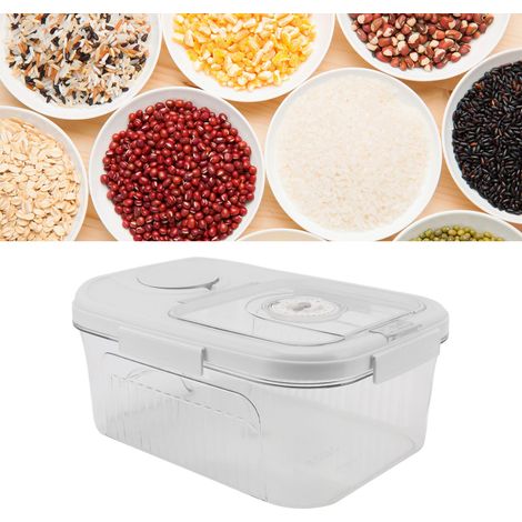 Reisbehälter, insektensicher, feuchtigkeitsbeständig und luftdicht, lebensmittelechte Aufbewahrungsbox für Getreide im Haushalt, Reistopf, Mehl- und Reisbehälter, große Größe, 20 Catties, weiß. (1/5)