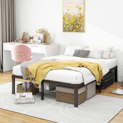 Cama nido 120/200 cm de metal negro con espacio de almacenamiento, silenciosa y fácil de montar (1/5)