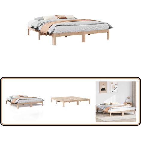 vidaXL Massivholzbett ohne Matratze 160x200 cm Kiefernholz
