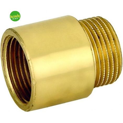 Prolunga in ottone giallo icma femmina 1/2 maschio 1/2 x 2 cm
