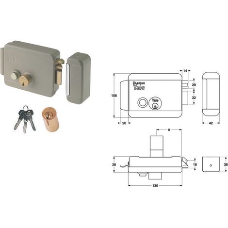 Elettroserratura per cancelli con pulsante senza tetto 6880 - mm.70 dx (y68800701)