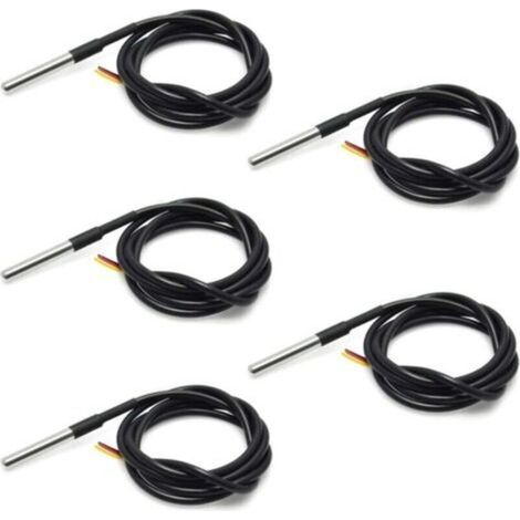 5 PCS 18B20 Capteur de température étanche Thermocouple Thermomètre 1 M avec câble Thermique de résistance Thermique (1/5)