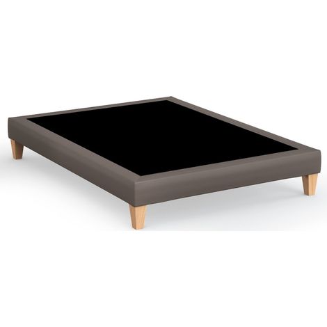 Sommier déco simili cuir cacao - SOMEO 160x200 (1/3)