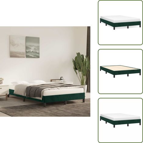 Giroletto in velluto - vidaXL Giroletto senza Materasso Verde Scuro 120x190 cm Velluto - Letto in compensato