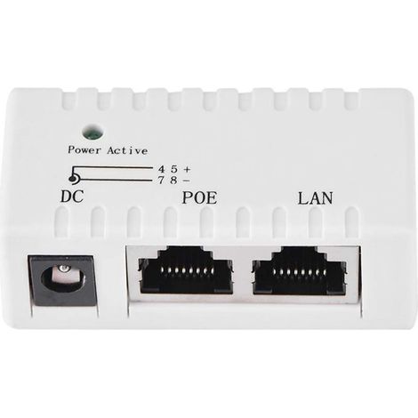 Adattatore iniettore di alimentazione Ethernet per splitter PoE per reti LAN (bianco) (1/5)