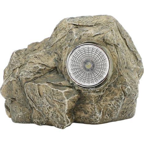 Boîte à clés en fausse roche, support de rechange en résine simulée avec lumière solaire pour jardin extérieur et cour