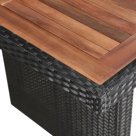 Table de jardin Table d'appoint, Table de Balcon, 240x90x74 cm Résine tressée et bois d'acacia OIB4487E (1/4)