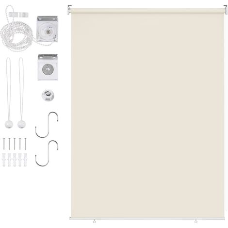 Wolketon Tenda verticale Tenda da esterno per balcone Tenda a rullo Schermo retrattile da esterno Protezione solare 180x140CM Beige