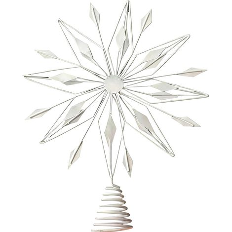 Decorazione per la cima dell'albero di Natale a forma di girasole bianco.