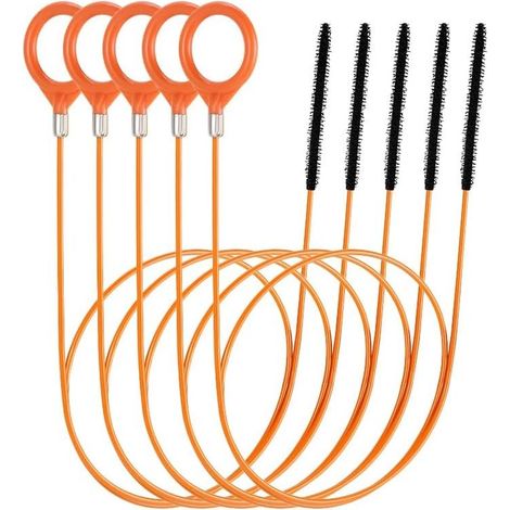 Lot de 5 outils de débouchage en acier anti-casse pour évier de salle de bain, baignoire, douche - 127 cm (1/5)