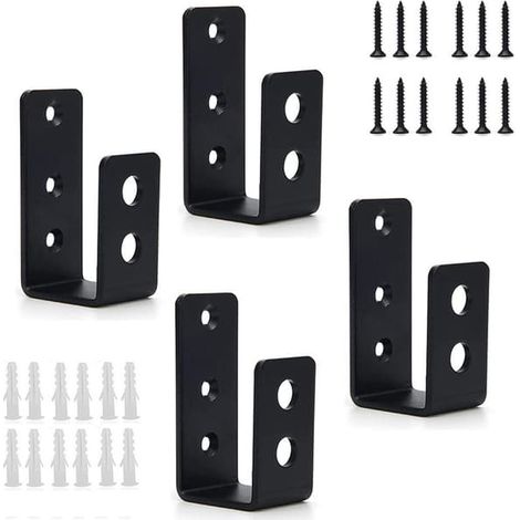 Kit de renfort de rail de porte avec support en U à cadre ouvert et barre de sécurité - Ensemble de 4 pièces (1/5)