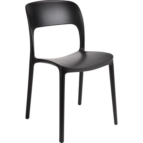 CHAISE EN PLASTIQUE Flexi noire MODERNE ergonomique (1/5)
