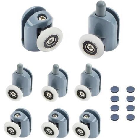 8 Pieces Shower Door Pulley, Sliding Shower Door Roller, 25mm Rustproof Shower Door Rollers Casters Heavy Duty Shower Cabin Durable for Cabin Bathroom Door (1/5)