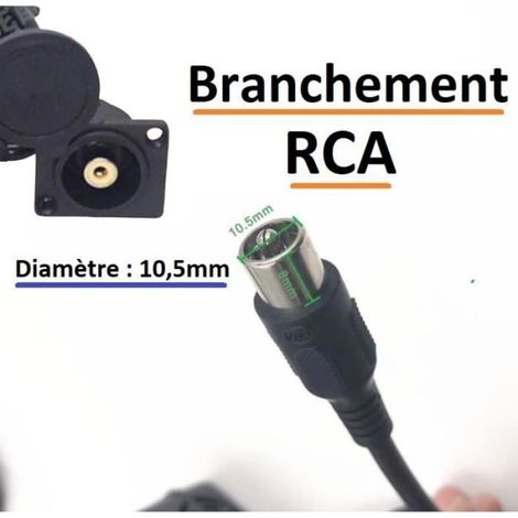 Chargeur Velo 36v vélo electrique RCA Chargeur 42v pour batterie 36v [Branchement RCA VERIFIEZ AVANT D'ACHETER ] (1/2)