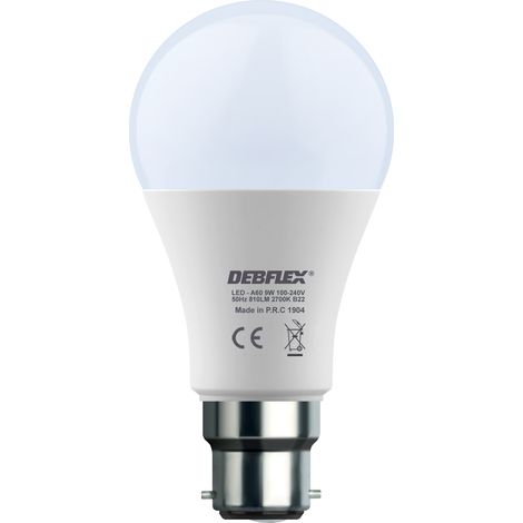 DEBFLEX - AMPOULE A60 SMD VERRE BLANC B22 9W 2700K 810LM - 600434