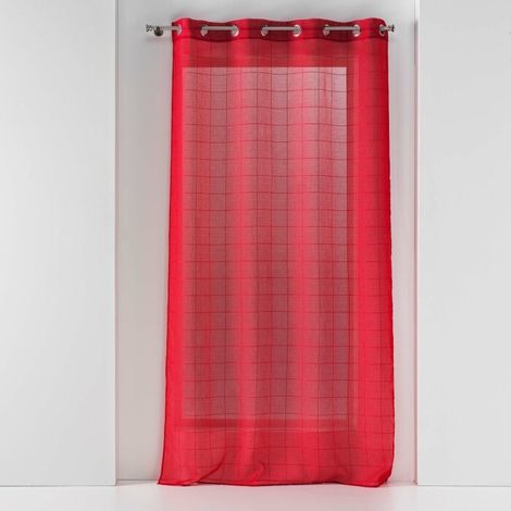Panneau a oeillets 140 x 240 cm voile sable fantaisie eulalie Rouge (1/4)