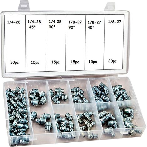Kit 110 Ingrassatori Innesti Testine Angolari Diritta Per Officina Trattore Auto (1/3)