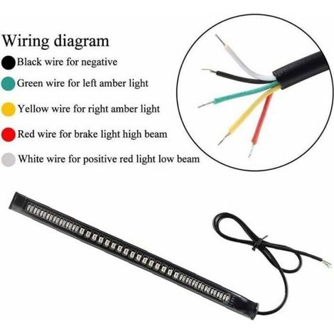 Barre De Feu Arrière Moto Ultra-Mince 48Led 2835 3014Smd- Bande Led 12V Universel Flexible - Voyant D'Assistance Au Freinage Par (1/4)